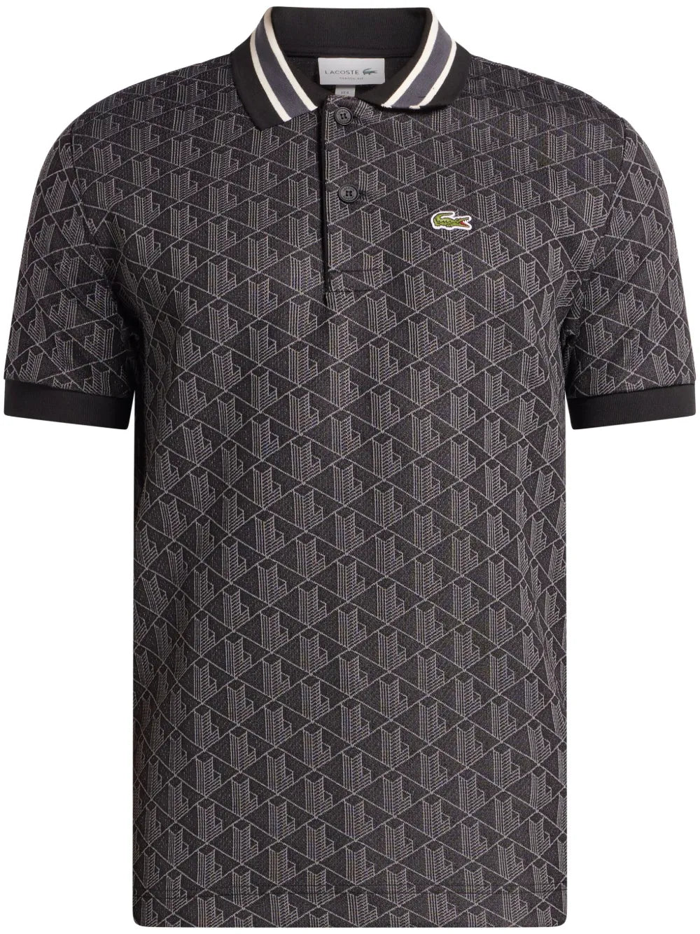 Lacoste Monogram-Jacquard Polo Shirt