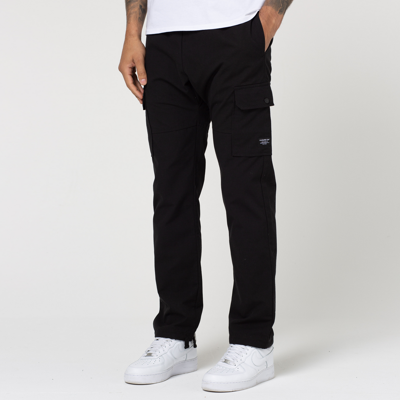 Wide Cargo Pants | Black