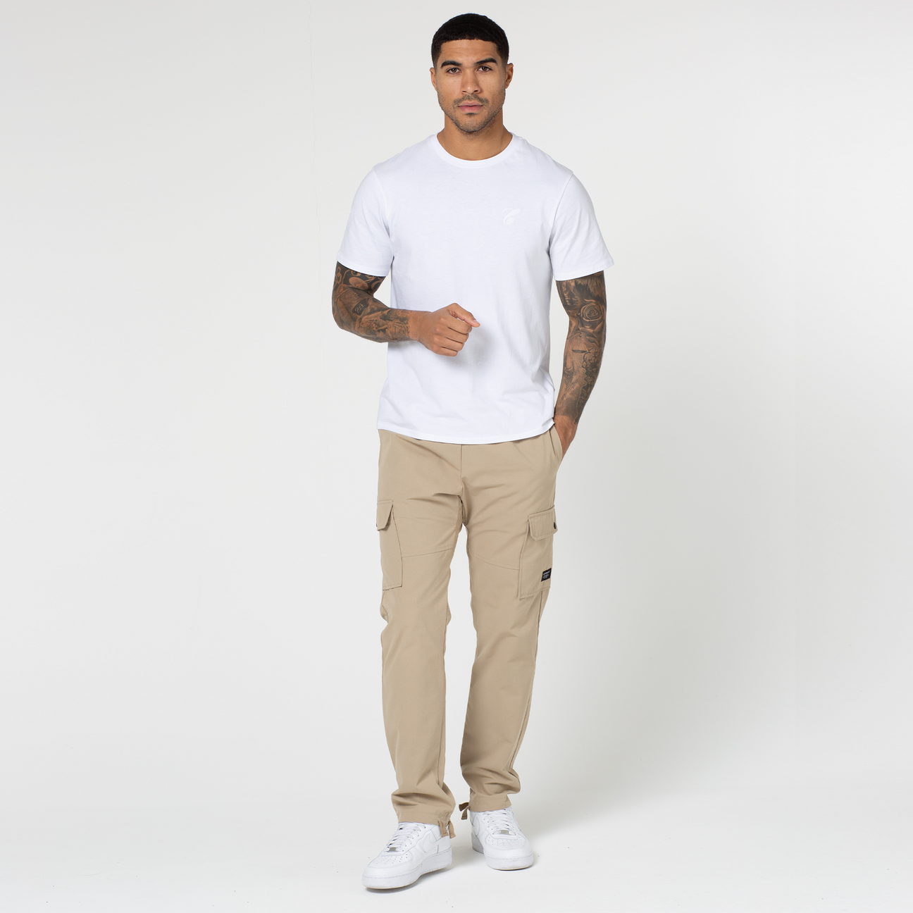 Wide Cargo Pants | Beige