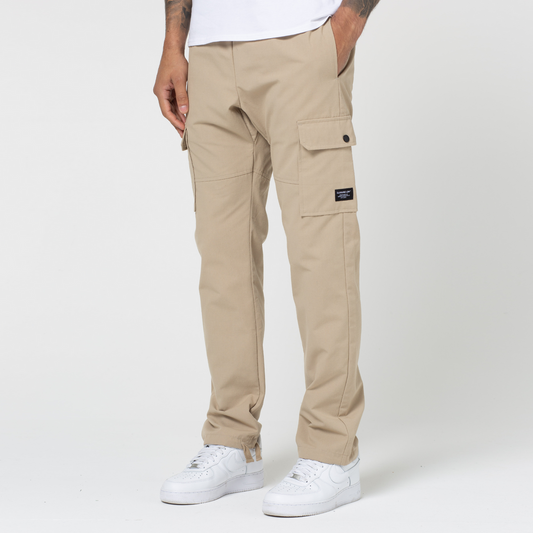 Wide Cargo Pants | Beige