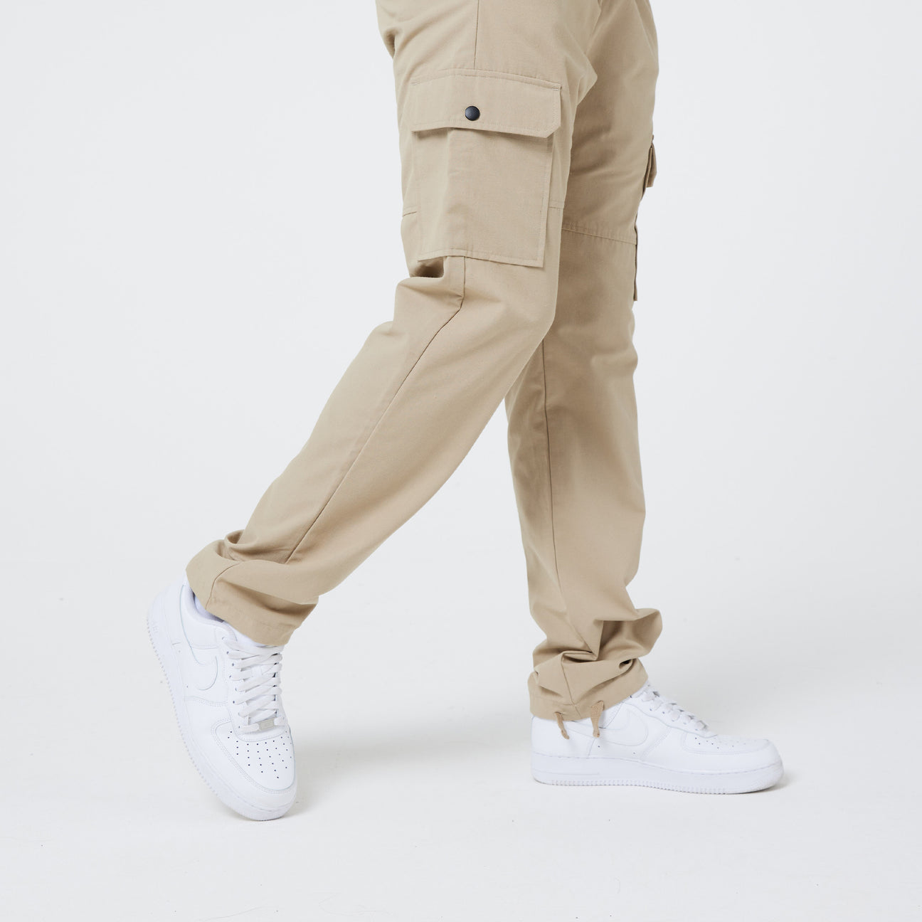 Wide Cargo Pants | Beige