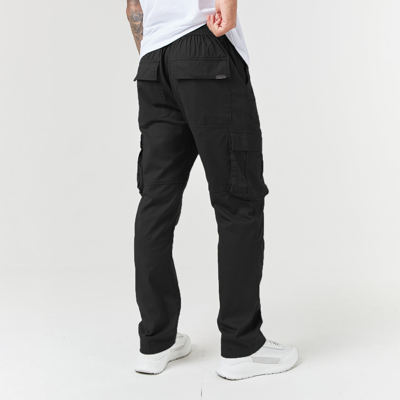 Wide Utility Cargo Pants | Black