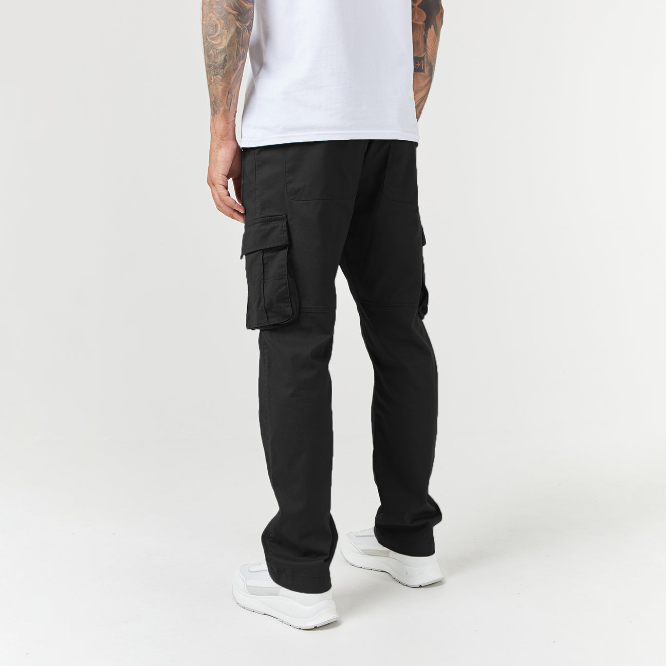 Wide Utility Cargo Pants | Black