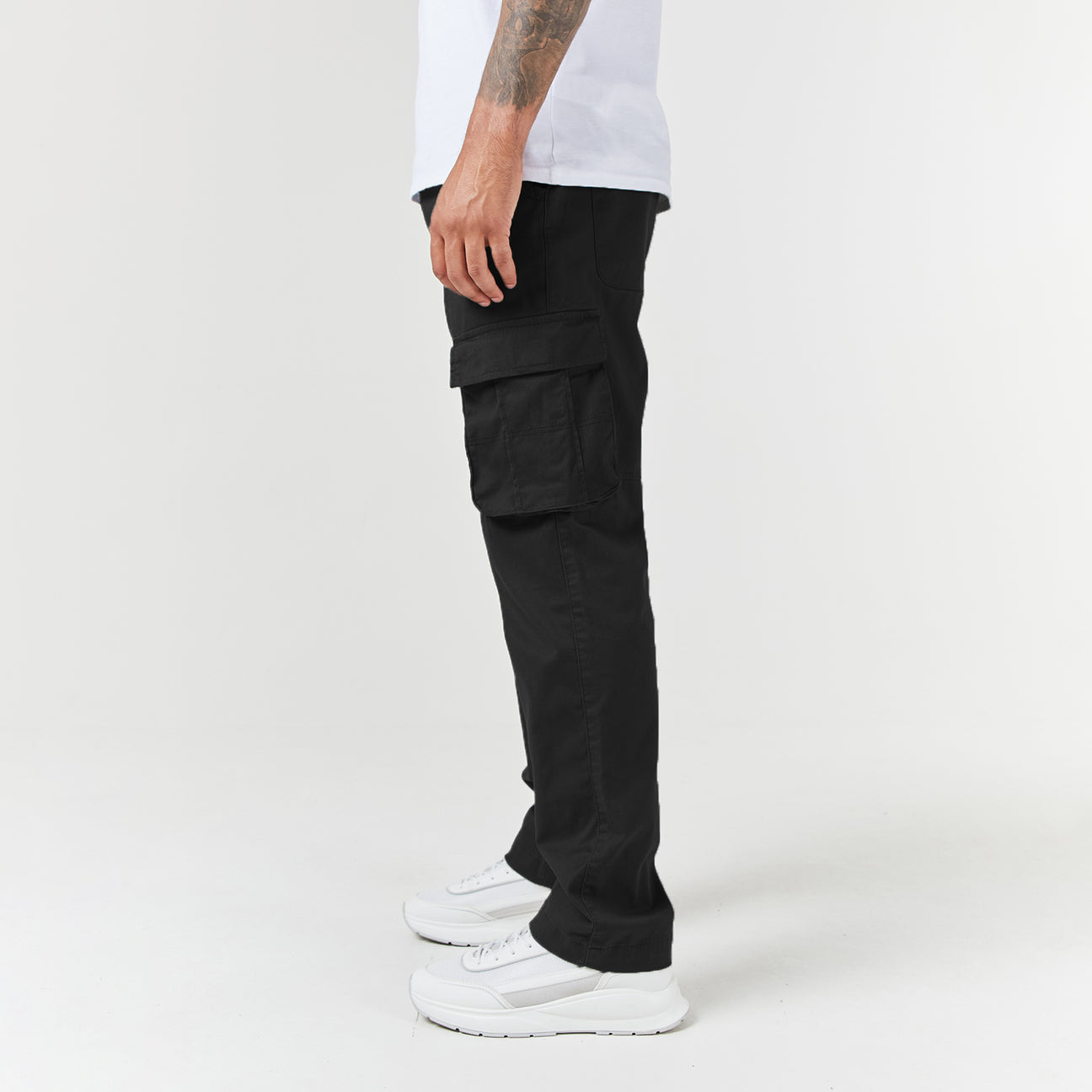 Wide Utility Cargo Pants | Black