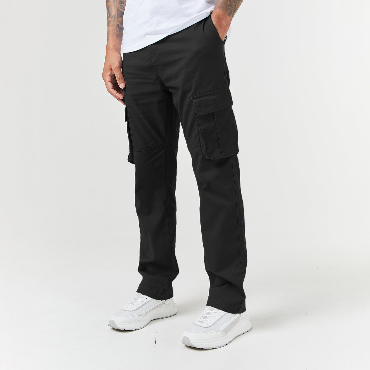 Wide Utility Cargo Pants | Black