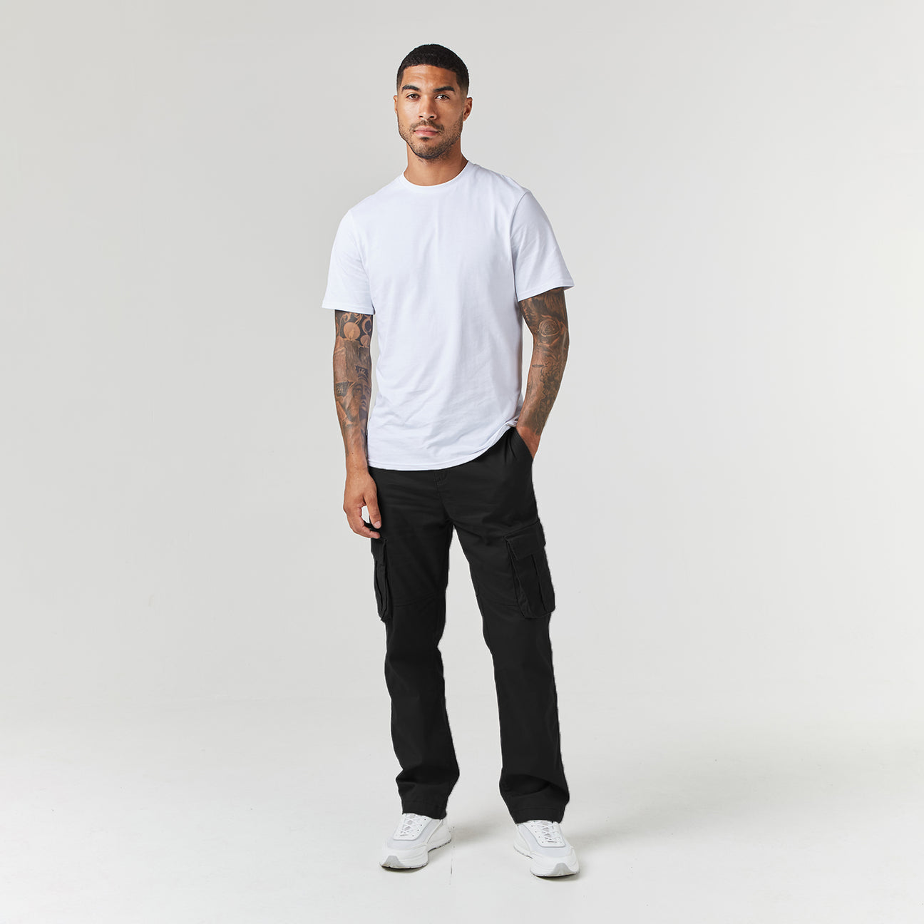 Wide Utility Cargo Pants | Black