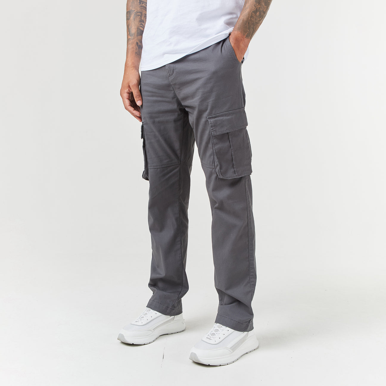 Wide Utility Cargo Pants | Gray